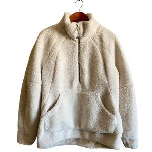 Lululemon Scuba Fleece Half Zip Pullover Womens Size M/L Cream